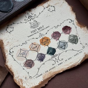 Handgjort akvarellset Jordnära granuleringsfärg Foxy Wolf Tijana Lukovic Limited Edition trälåda present till konstnär bild 4