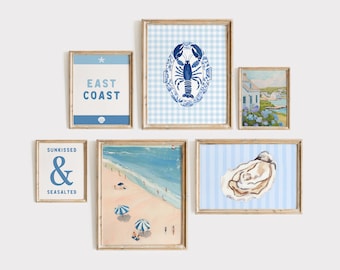 East Coast Beach Prints: Coastal Gallery Wall Art Set (Digital Download)
