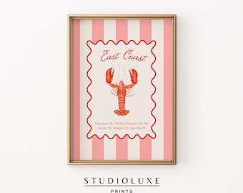 Nantucket Lobster Print: East Coast Coastal Art (Digital Download)