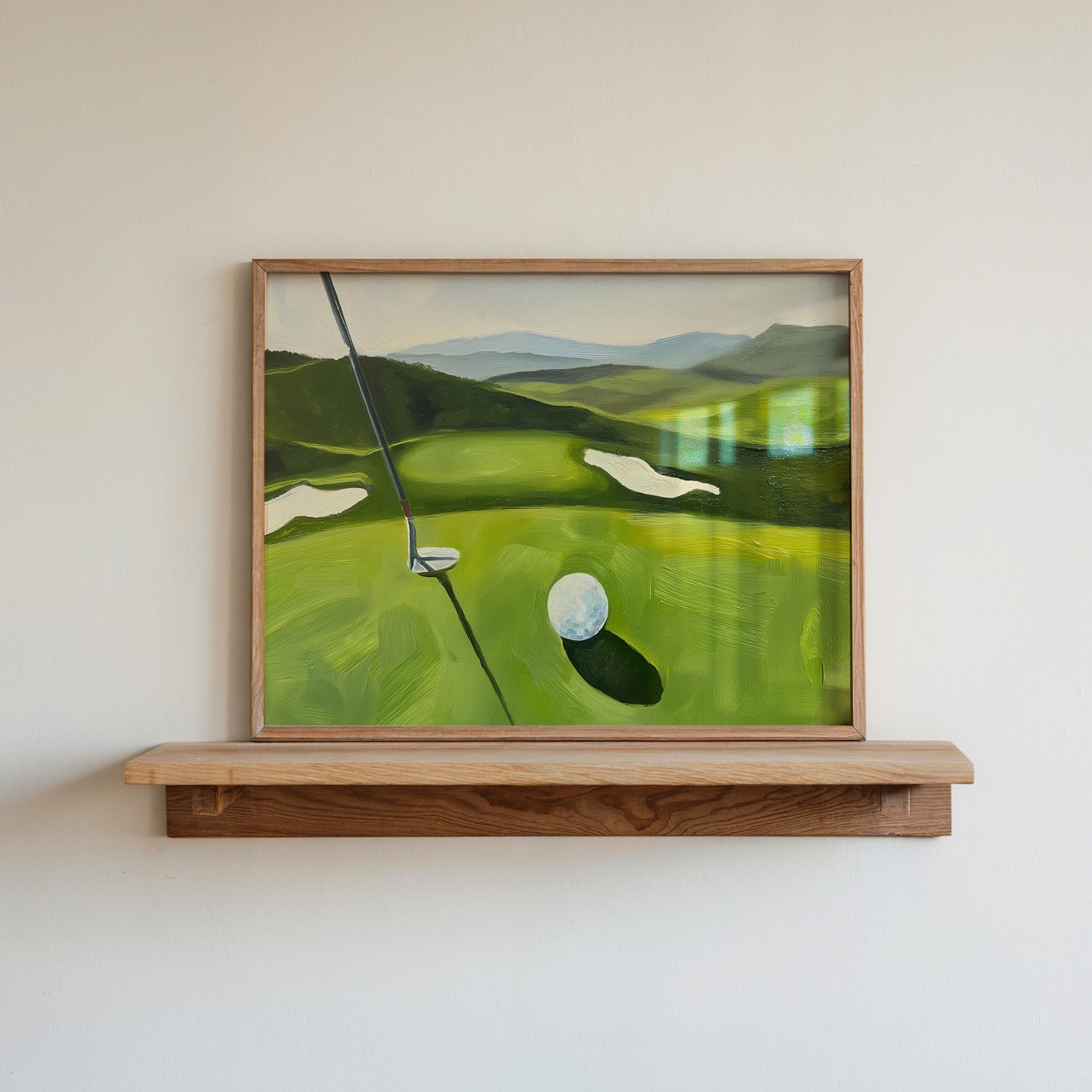 ゴルフの絵画 ゴルフコースの絵画：SportsCore ウォールアート（デジタル