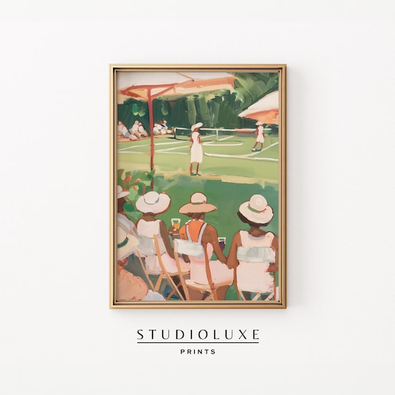 Vintage Tennis Match Print: Country Club Wall Art (Digital Download)