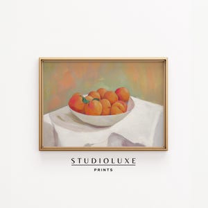 Peach Still Life Printable Wall Art | Vintage Fruit Kitchen Decor for Farmhouse Dining Room, Summer Gallery Wall, or Cottagecore Home