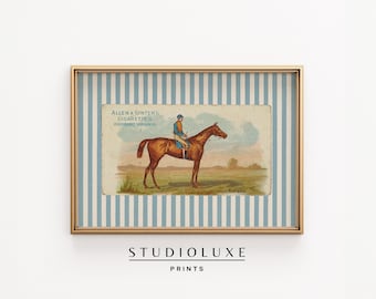 Vintage Horse Racing Print: Allen & Ginter Jockey Art (Digital Download)