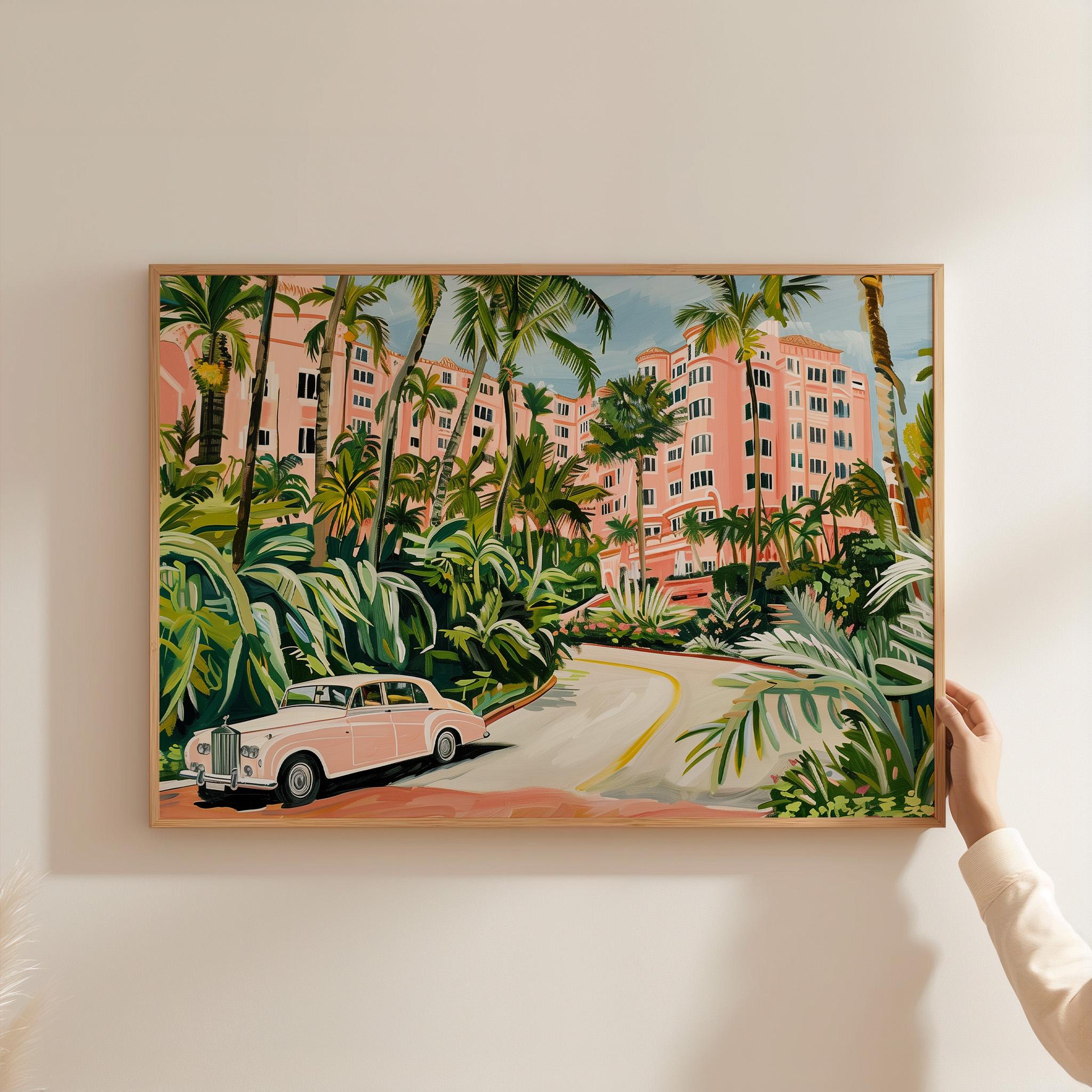 Beverly Hills Hotel Print: Pink California Art, West Coast Decor