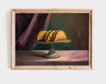 Tacos Still Life Painting: Kitchen Wall Art (Digital Download)