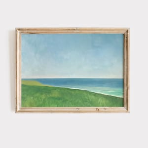 Coastal Landscape Painting, Coastal Wall Art, Printable Wall Art, Trendy Apartment Decor, Housewarming Gift, Colorful Nature Painting