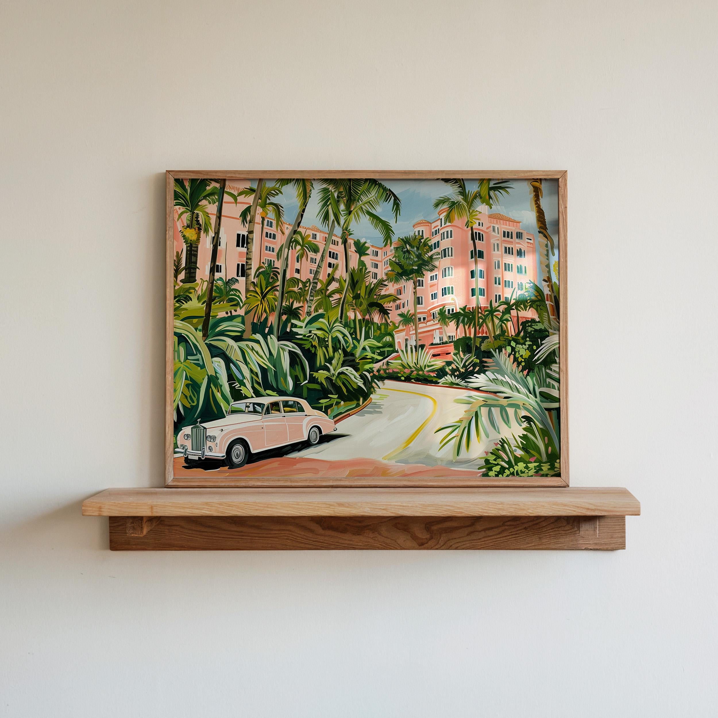 Beverly Hills Hotel Print: Pink California Art, West Coast Decor