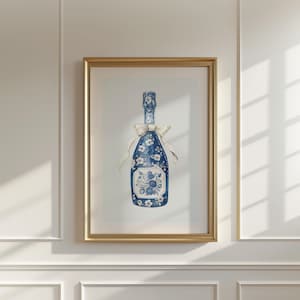 Chinoiserie Champagner Druck | Auto Wand Kunst | Küche Wohndekor | DRUCKBARE KUNST | Kokette ästhetische Drucke | Trendy Wohnung Dekor