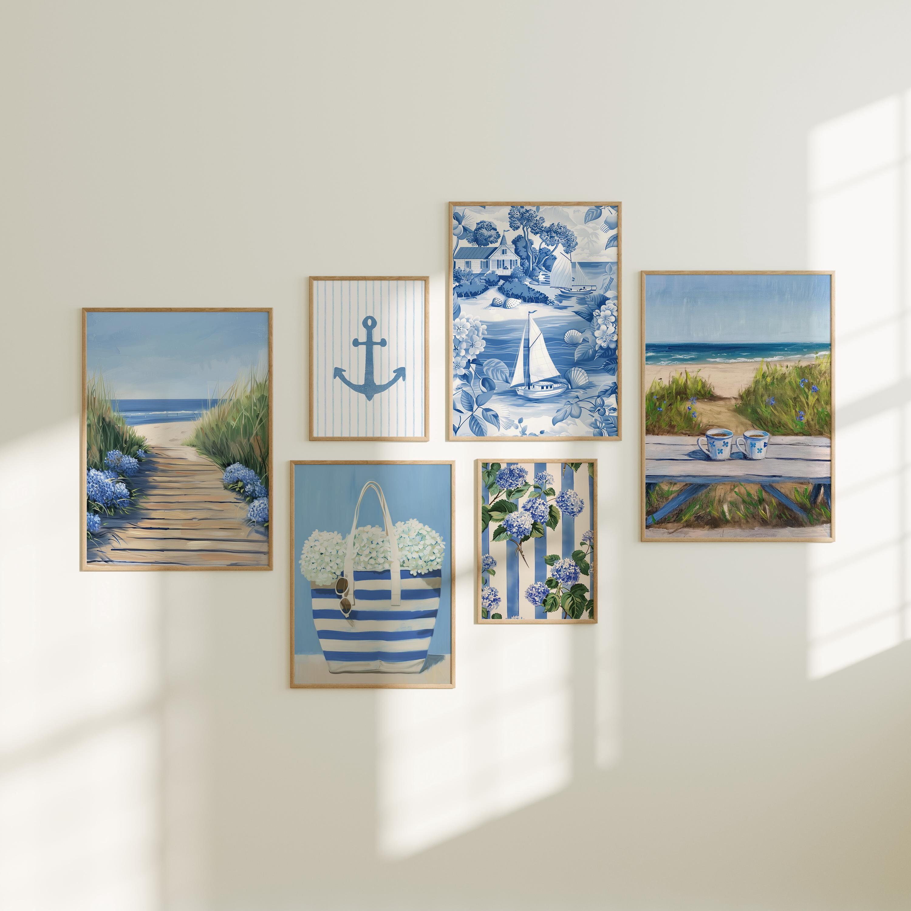 Coastal Granddaughter Gallery Set of 6 PRINTABLE ART Beachy Wall Art Coastal Cowgirl Aesthetic Coquette Room Decor Digital Download Posters