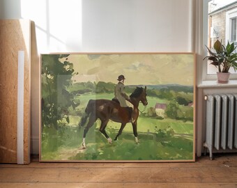 馬と騎手の絵画：馬術スポーツアート（デジタルダウンロード） - Etsy 日本