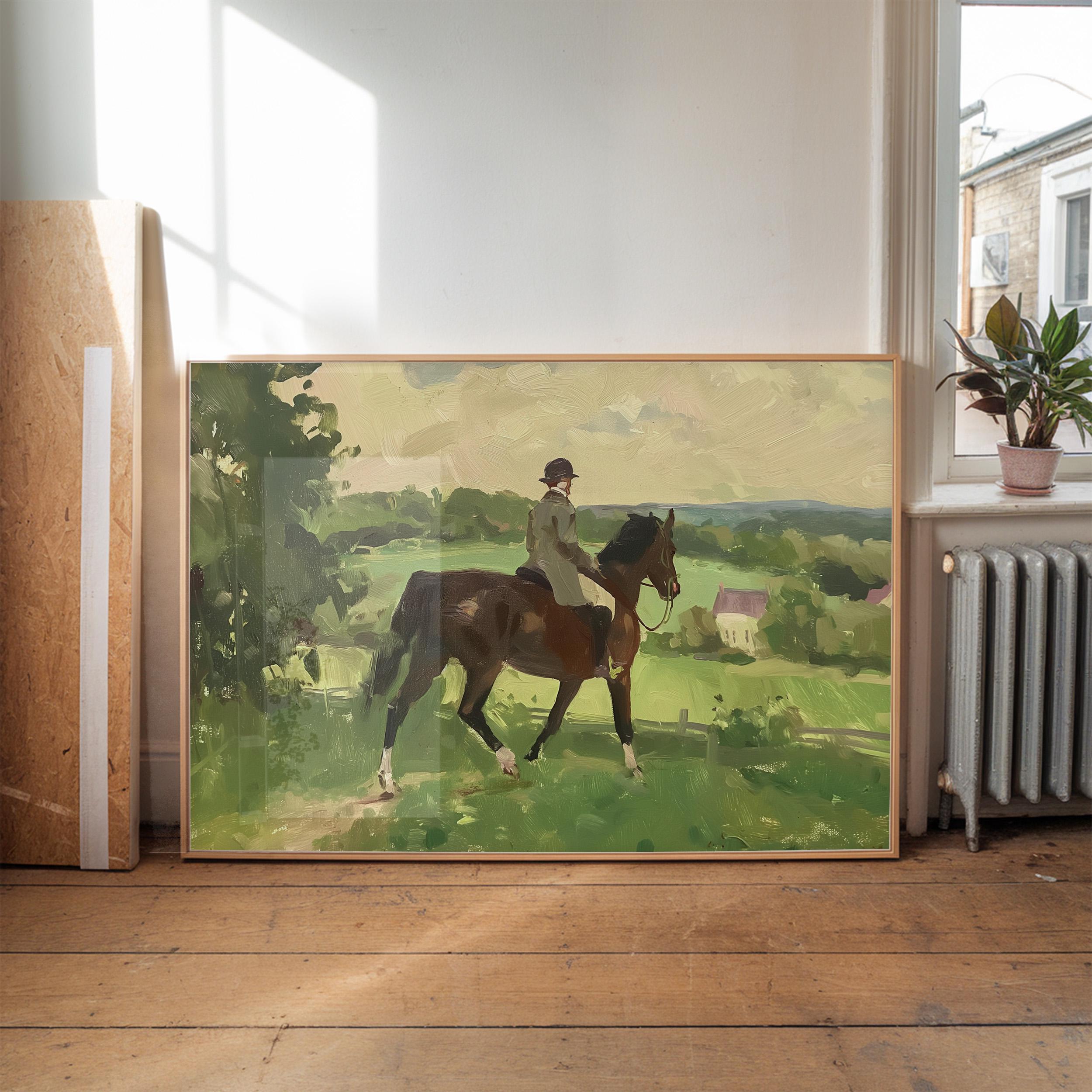 馬と騎手の絵画：馬術スポーツアート（デジタルダウンロード） - Etsy 日本