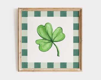 Four Leaf Clover Print: St. Patrick's Day Cottagecore Art (Digital Download)