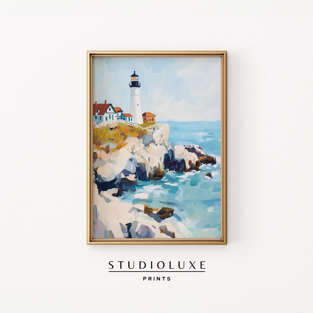 Lighthouse Watercolor Printable Art - Serene Coastal Wall Decor ...