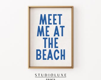 Lámina artística costera "Encuéntrame en la playa" / Decoración de pared playera (Descarga digital)