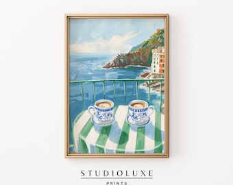 Italian Coffee Painting: Espresso Art Print, Kitchen Decor (Digital Download)