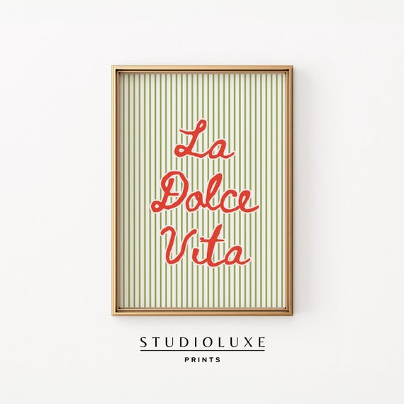 La Dolce Vita Poster: Italian Kitchen Wall Art (digital Download