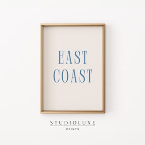 Ostküste Poster | Beachy Wandkunst | Blau Wand Kunst | DRUCKBARE KUNST | Küsten-Enkelin Drucke | Minimalistisches Poster | Strand Drucke