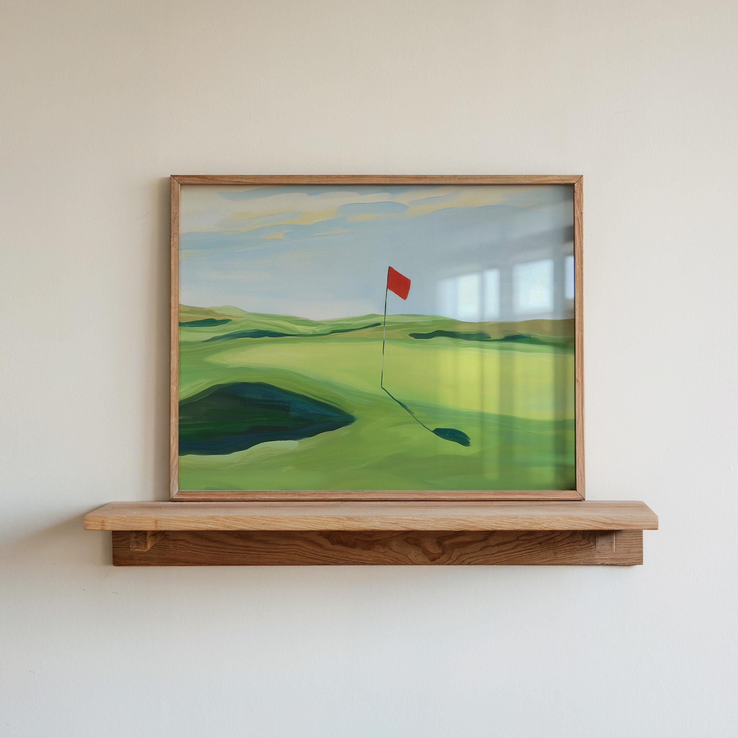 ゴルフコース 風景画 額装 アート ゴルフコースの風景画：トレンドのSportsCoreウォールアート（デジタル