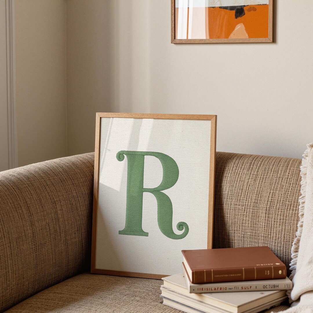 Sage-green Vintage Letter