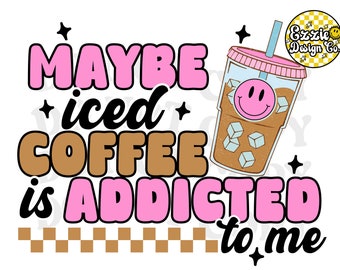 trendige png, DTF png design, Eiskaffee png, digitaler Download, beliebt png, Trending png, Retro png, Eiskaffee Shirt Design