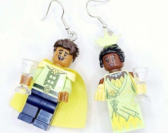 Block Figure Princess Earrings: Pop Culture Lover Gift