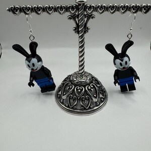 Mickey and Minnie Mouse Earrings: Block Figure Cartoon Jewelry Oswald