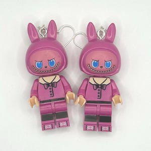 Labubu Bunny Plush Earrings: Handmade Kawaii Y2K Jewelry