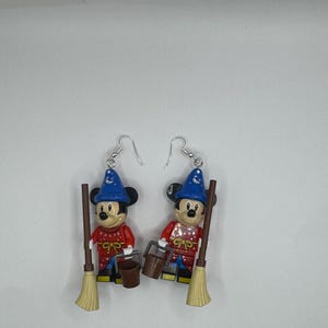 Mickey and Minnie Mouse Earrings: Block Figure Cartoon Jewelry image 5