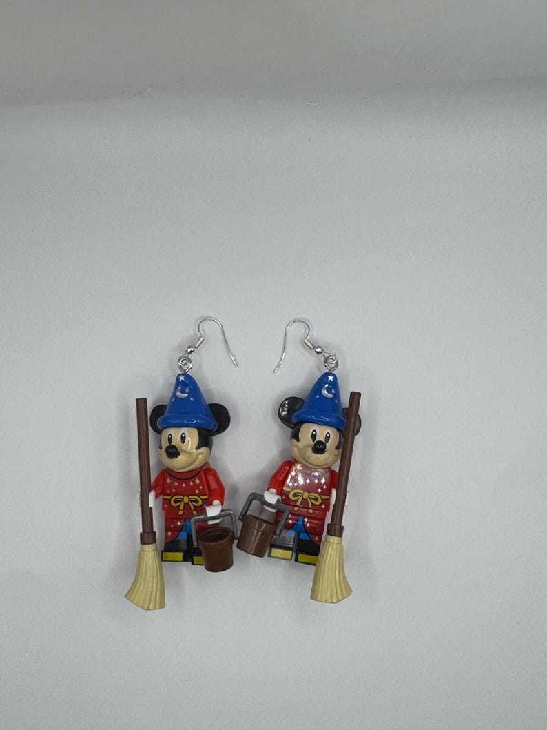 Mickey and Minnie Mouse Earrings: Block Figure Cartoon Jewelry image 5