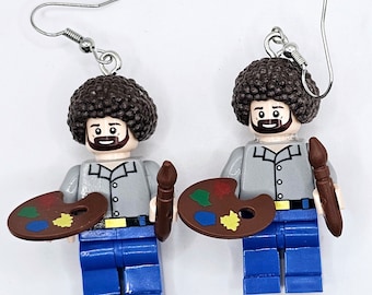 Block Figure Artist Earrings: Pop Culture Lover Gift