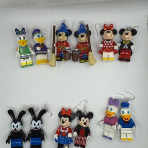 Mickey and Minnie Mouse Earrings: Block Figure Cartoon Jewelry image 9