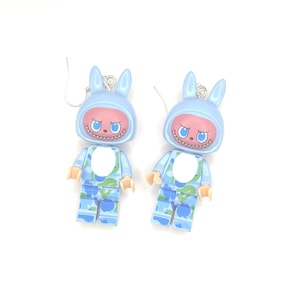 Labubu Bunny Plush Earrings: Handmade Kawaii Y2K Jewelry