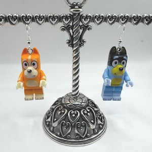 Block Figure Earrings: Pop Culture Cartoon Character Jewelry
