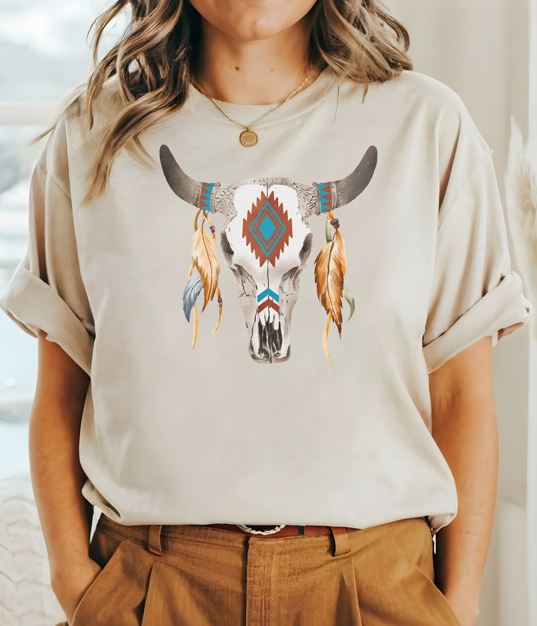 Aztec Cow Skull Comfort Colors Tshirt. Country Shirt, Wild West Shirt ...