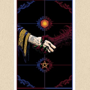 Warlock Dnd sticker the pact tarot style. Dnd sticker gift for dm and player.