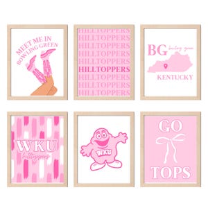 Kentucky Universitätsdrucke | Wohnheim Dekor | Drucke | WKU | rosa Wohnheim Dekorationen | rosa und weiß ästhetisch