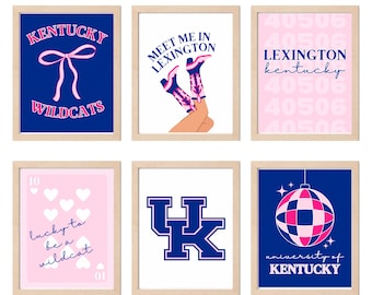 Pink and Navy University of Kentucky Prints | dorm decor | digital prints | UK | pink and navy dorm decorations