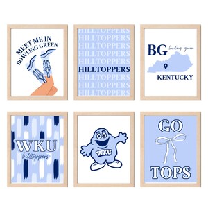Kentucky Universitätsdrucke | Wohnheim Dekor | Drucke | WKU | blaue Wohnheim Dekorationen | blau und marine ästhetisch