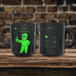 Fallout-Rad Dad-Pip Boy-Stats-Coffee Mug