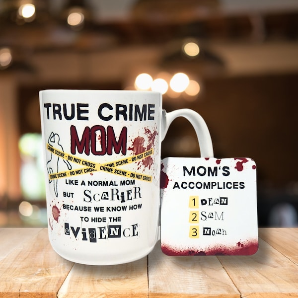 True Crime Mom-Personalized Mug and Magnet Set