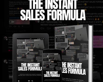 La fórmula de venta instantánea / Derechos de reventa maestros / Ingresos pasivos / Guía de venta de productos digitales / Guiones de DM y estrategia de venta social