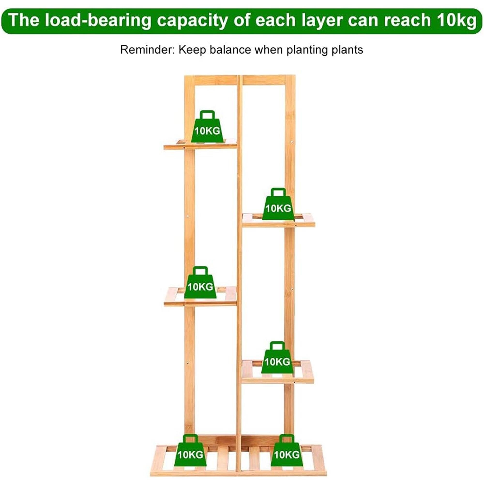 Plant Stand, 5 Tier Tall Outdoor Plants Shelf Indoor Plant Stands Bamboo Plants Stand Indoor