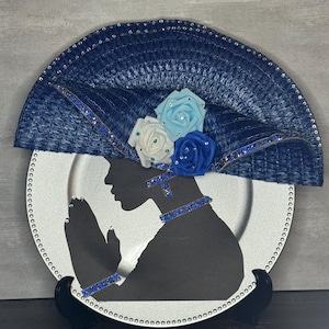 Glam Rhinestone Diva Plate – 13″ Decorative Accent for Table or Wall | Handcrafted Luxury Art