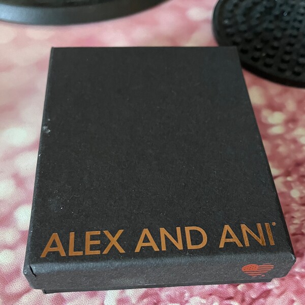 Alex and Ani Midnight Silver Path of Life Adjustable Charm Bangle Bracelet