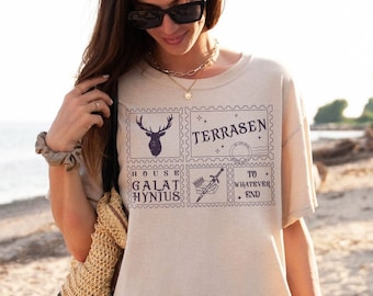 Terrasen Shirt Throne Of Glass Tee Aelin Galathynius Rowan Whitethorn Dorian The Thirteen Manon Blackbeak Licensed SJM Merch ACOTAR TOG