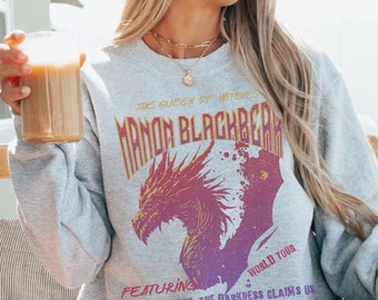 Felpa Manon Blackbeak Felpa con cappuccio The Thirteen World Tour Abraxos Licensed Throne Of Glass Merch SJM Universe Ironteeth Rowan Aelin Terrasen