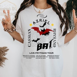 ACOTAR Bat Boys bandstijl T-shirt Velaris Night Court gelicentieerd SJM Merch Rhysand Cassian Azriel Vintage Illyrische krijger TOG Crescent City