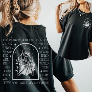 Villain Bookish Shirt Reading T-shirt Dark Academia Aesthetic Crewneck shirt Romance Fantasy Book Sweatshirt Book Lover Gift