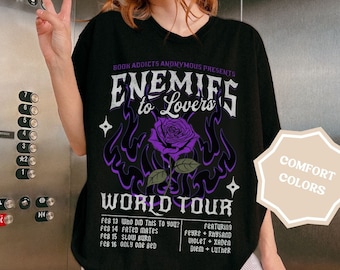 Enemies To Lovers Comfort Colors Shirt Book Tropes Shirt Literary Shirt Romantasy Fated Mates Bookstagram Booktok Merch Bookish Dark Romance