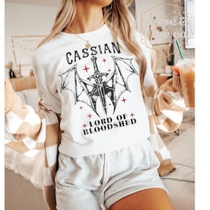 Cassian-shirt Lord Of Bloodshed Night Court-licentie SJM-merchandise ACOTAR Illyrische Velaris-cadeau voor ACOTAR-fan leesgrage Comfort Colors®-shirt